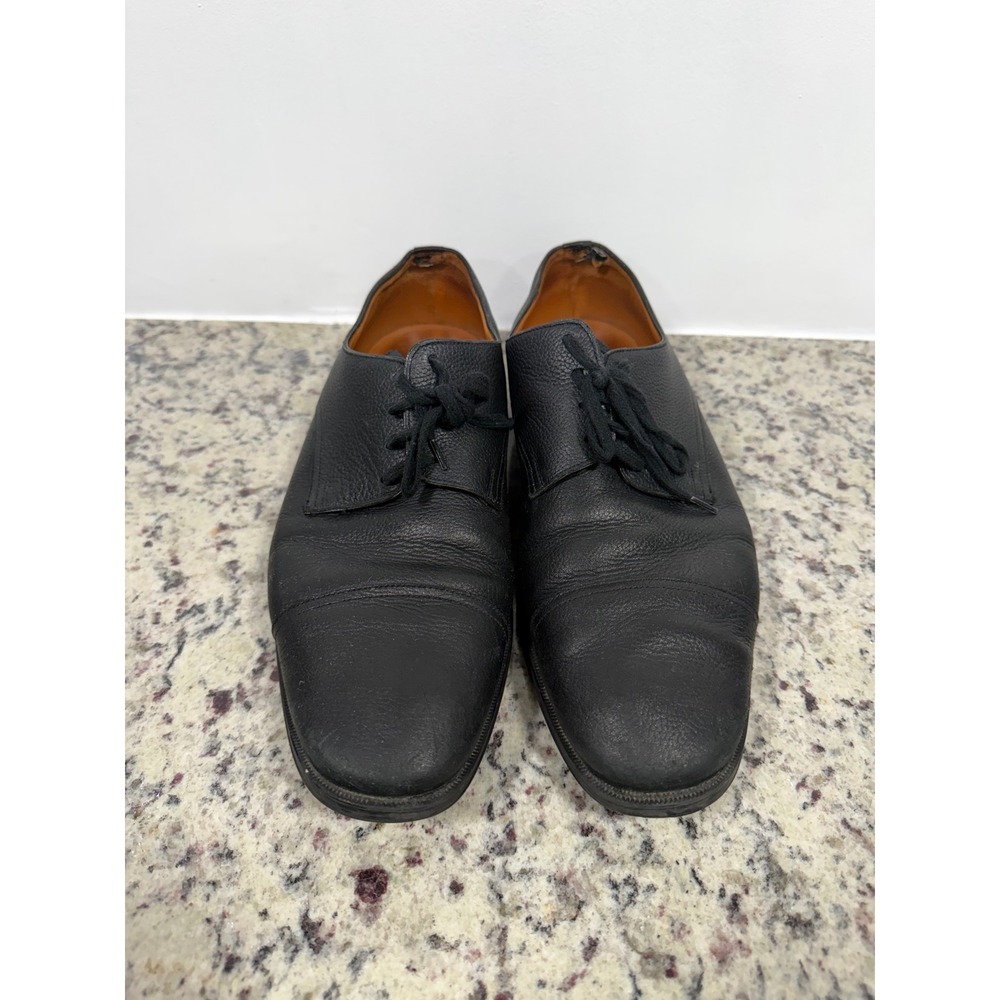 Bally Tayson SK Mens Black Pebbled Leather Cap Toe Oxford Dress Shoes 7.5‎ D